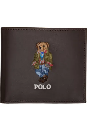 Ralph Lauren Brown Polo Bear Leather Billfold Wallet