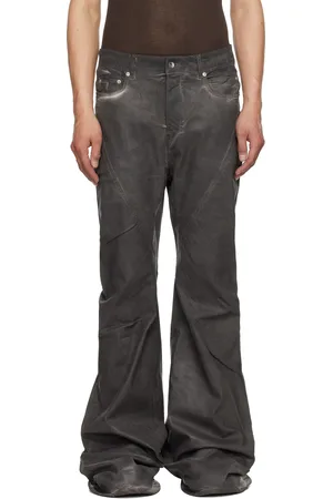 Rick Owens Gray Hollywood Bias Bootcut Jeans
