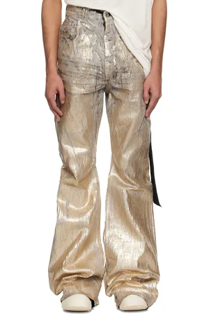 Rick Owens Gold Hollywood Bolan Bootcut Jeans