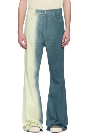 Rick Owens Blue & Off-White Hollywood Bolan Bootcut Jeans