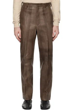 Auralee Brown Heavy Lamb Leather Pants
