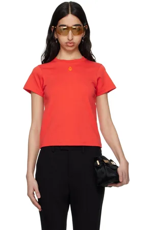 Alexander McQueen Red Embroidered Skull T-shirt