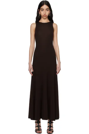 Alexander McQueen Brown Sleeveless Maxi Dress