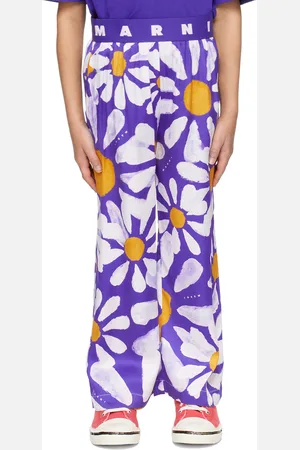 Marni Kids Blue Floral Trousers