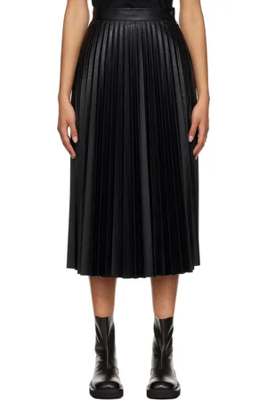 Maison Margiela Black Pleated Midi Skirt