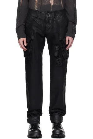 JULIUS Coated Gasmask Skinny Denim Cargo Pants