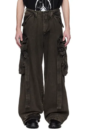 JULIUS Gray Gasmask Denim Cargo Pants