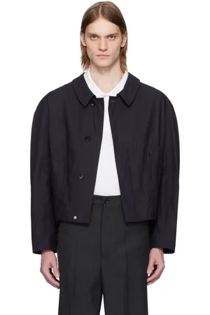 Bally Navy Taffeta Bomber Jacket