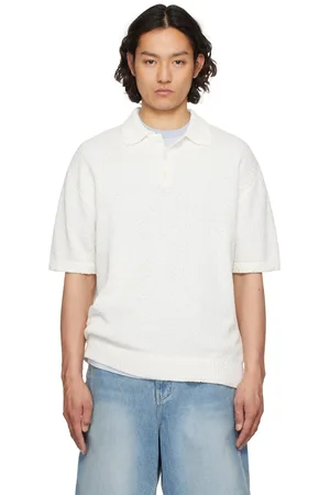 Solid White Knit Polo
