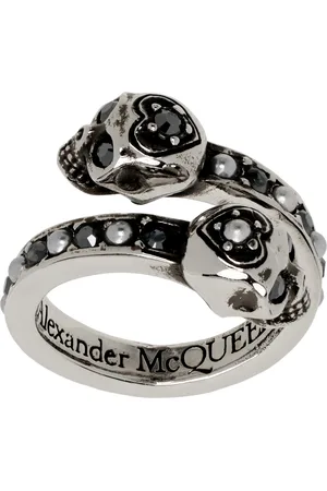 Alexander McQueen Silver Wrap-Around Skull Ring