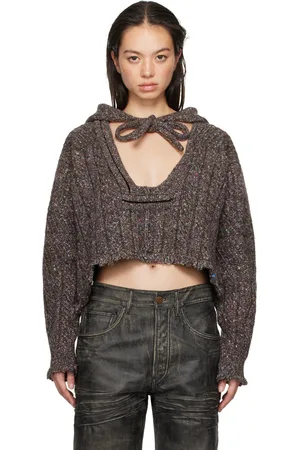 OTTOLINGER Brown Knit Open Collar Hoodie