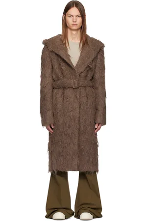 Rick Owens Brown Slim Hoodie Coat
