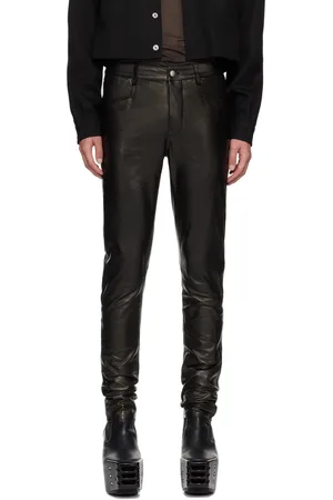 Rick Owens Black Porterville Tyrone Leather Pants