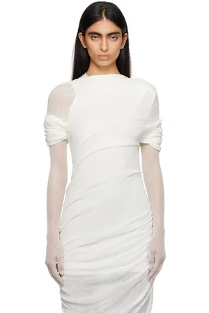 Khaite White Rouen Gloves