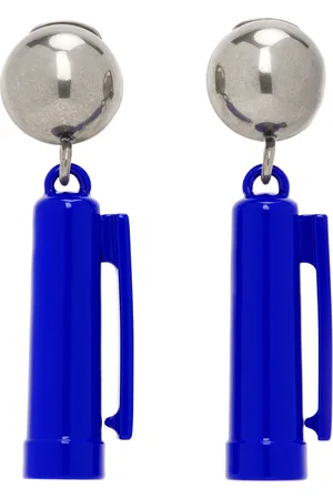Moschino Silver & Blue Charm Earrings