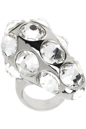 Acne Studios Silver Crystal Drop Ring
