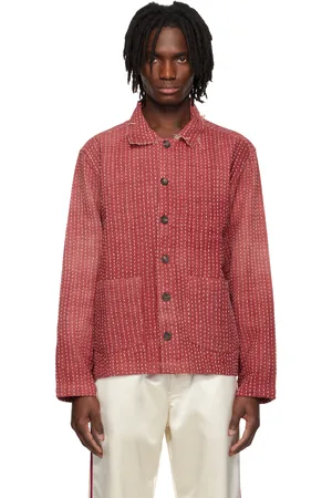 Kartik Research Red & Beige Striped Reversible Jacket