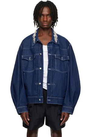 Simone Rocha Blue Embellished Denim Jacket