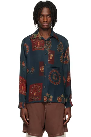 Kartik Research Navy Camp Shirt