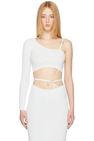 AYA MUSE Blue Knit Amalfi Asymmetric Top
