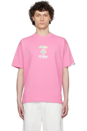 A Bathing Ape Pink AAPEUNVS Moonface Logo T-shirt