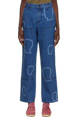 Brain Dead Navy Double Knee Jeans