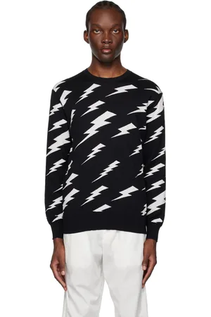 Neil Barrett Black Raining Bolts Sweater