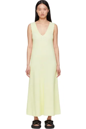 Joseph Yellow Cotton Midi Dress
