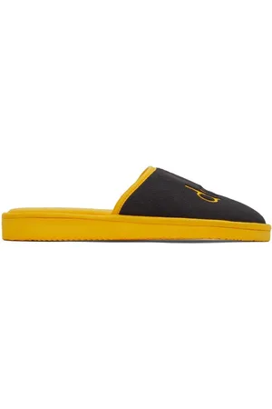 Drew House SSENSE Exclusive Black & Yellow Scribble Slippers