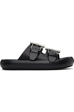 Alexander McQueen Black T-Bar Buckle Sandals