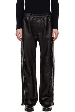 Ernest W. Baker Black Warm Up Leather Pants