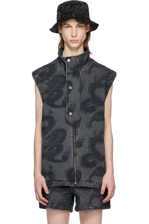 Feng Chen Wang Dragon Denim Vest