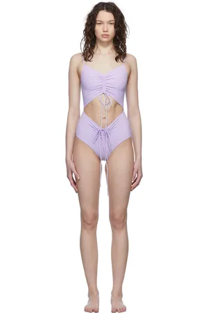 CHRISTOPHER ESBER Purple Ruched Disconnect One-Piece Swimsuit