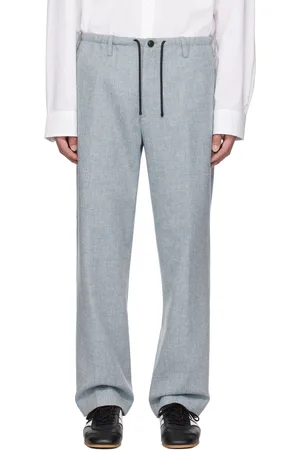 DRIES VAN NOTEN Blue Drawstring Pants