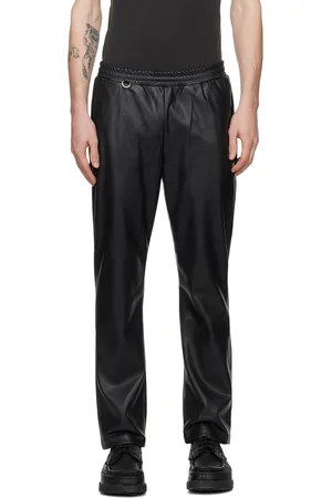 SOPHNET. Standard Easy Faux-Leather Trousers