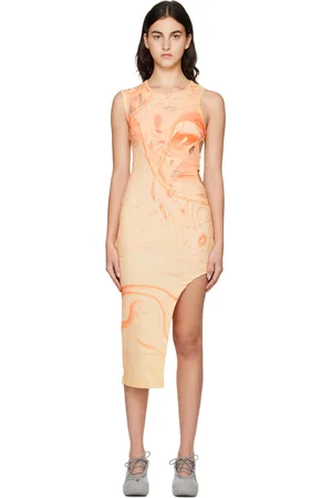 Feng Chen Wang Multicolor Printed Kanji Deconstructed Midi Dress