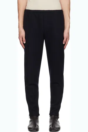 DRIES VAN NOTEN Navy Drawstring Trousers