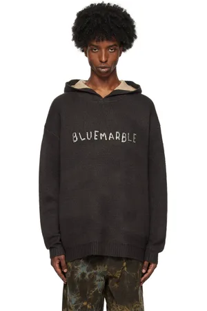 Bluemarble Brown Embroidered Knitted Hoodie
