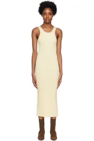 Totême Yellow Curved Compact Midi Dress