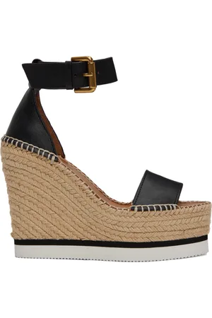 See by Chloé Black Glyn Espadrille Wedges
