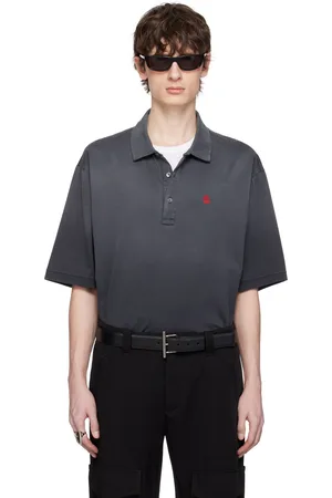 Alexander McQueen Gray Dyed Mercerized Cotton Polo