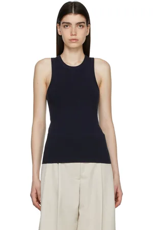 3.1 Phillip Lim Navy Cotton Tank Top