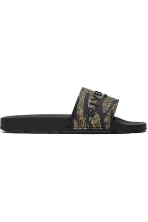 Givenchy Black & Khaki Slide Flat Pool Slides