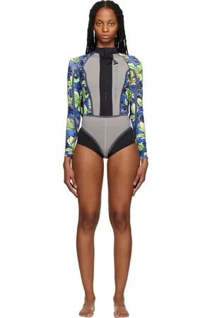 adidas Gray Bonded One-Piece Swimsuit