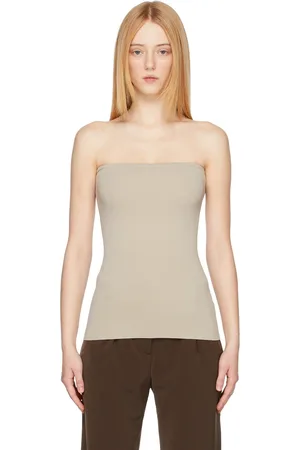 AYA MUSE Beige Rivoli Knit Tube Top