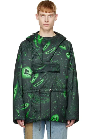 Feng Chen Wang Black Graphic Down Jacket