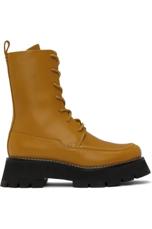 3.1 Phillip Lim Yellow Kate Lace-Up Combat Boots