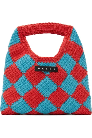 Marni Kids Red & Blue Diamond Crochet Bag