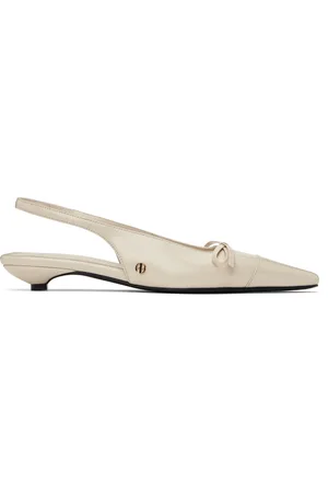 ANINE BING Off-White Zoey Slingback Heels