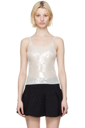 Alexander Wang White Sequinned Tank Top
